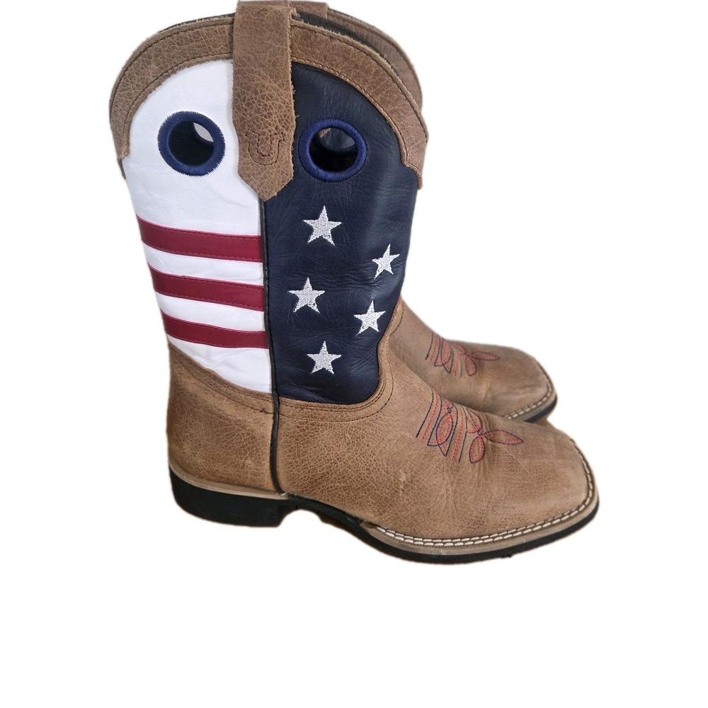 J.B. Dillion Boots Red White And Blue Leather outdoor western USA Sz 7.5 Womens